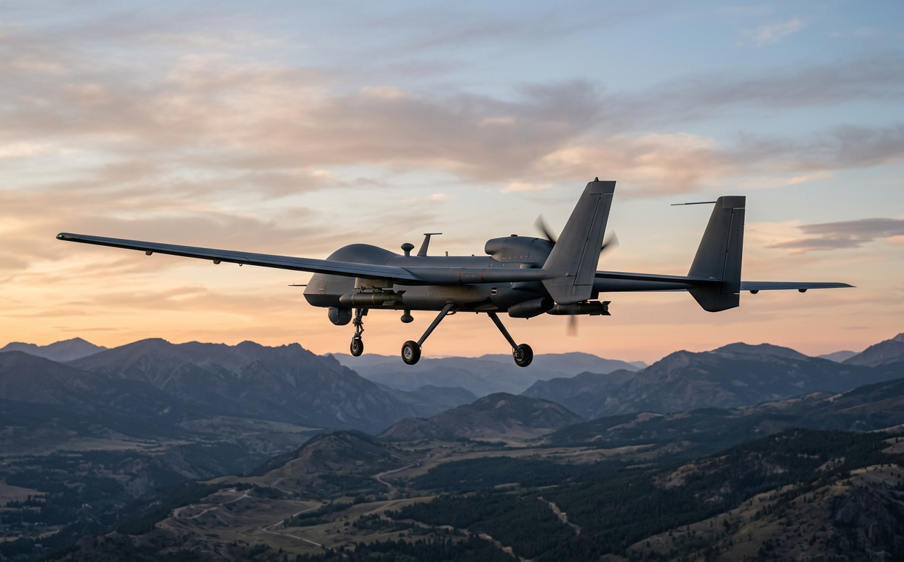MALE UAV 1 in flight