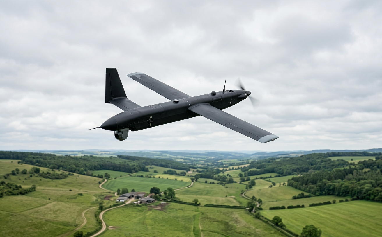 MALE UAV 3 in flight