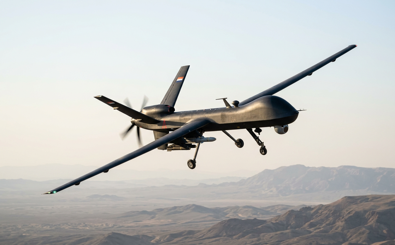 MALE UAV 2 in flight